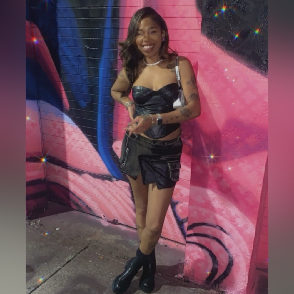Leather Corset and Skirt set